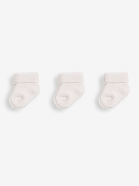 JoJo Maman Bébé White 3-Pack Baby Socks (D78630) | € 9