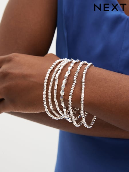 Silver Tone Sparkle Stretch Bracelets Pack (D80588) | € 18