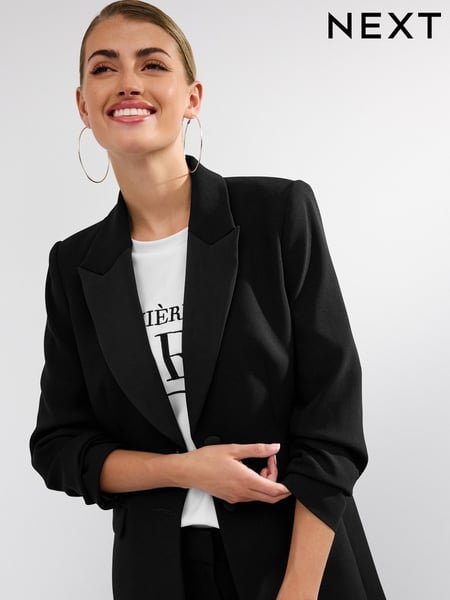 Black Tailored Crepe Single Breasted Blazer (D82637) | € 19