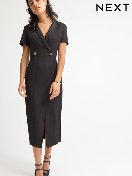 Black Tailored Midi Pencil Dress (D82651) | € 32