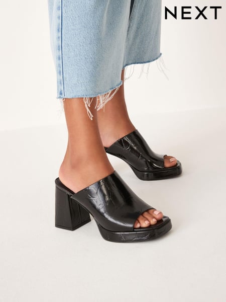 Black Forever Comfort® Platform Mules (D83481) | € 11