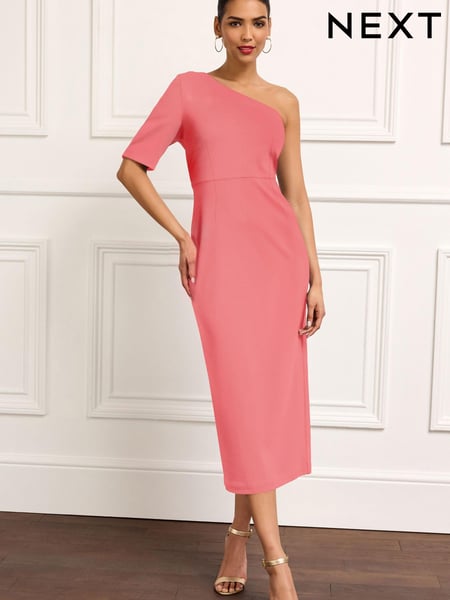 Pink Ponte One Shoulder Midi Dress (D83629) | € 11