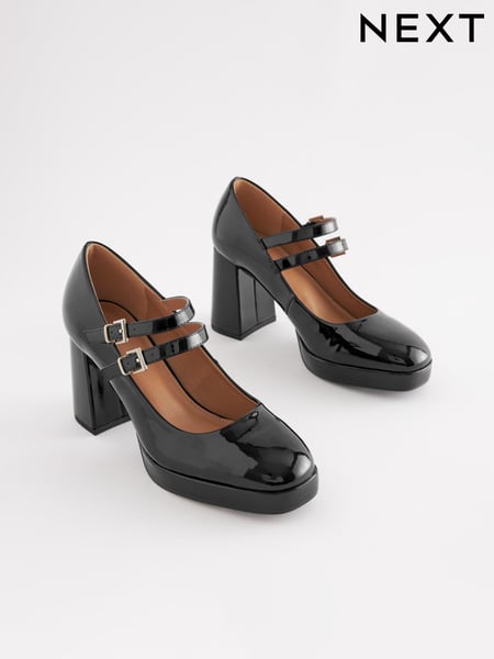 Black Patent Forever Comfort® Platform Mary Jane Shoes (D84179) | € 39