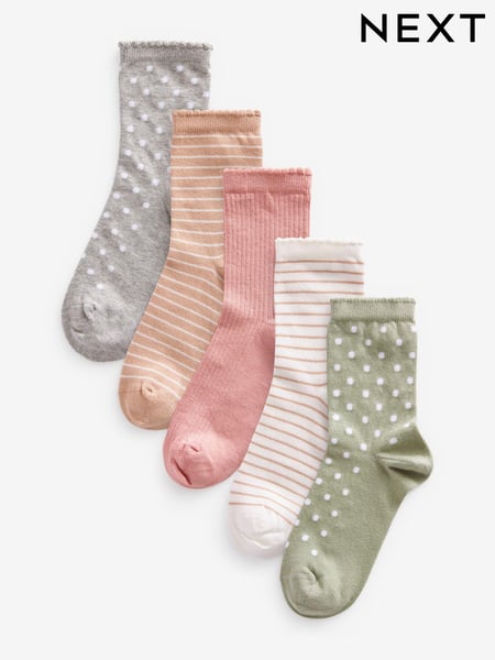 Multi 5 Pack Cotton Rich Ankle Socks (D86401) | € 11 - € 13