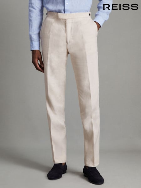 Reiss Stone Kin Slim Fit Linen Trousers (D87098) | € 231