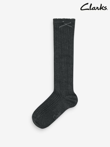 Clarks Grey Girls Knee High School Socks 2 Pack (D96061) | € 11 - € 12