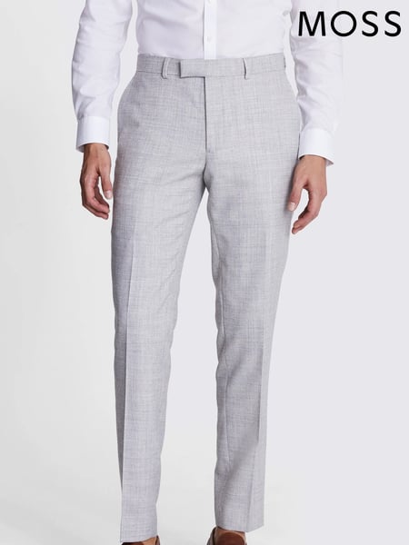 MOSS Grey Light Grey Marl Trs Moss Slim Mixer Trousers (E00320) | € 156