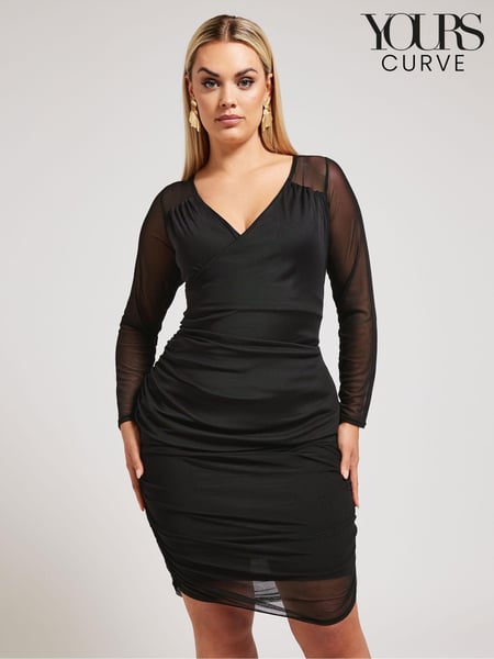 Yours Curve Black London Mesh Top (E00465) | € 22