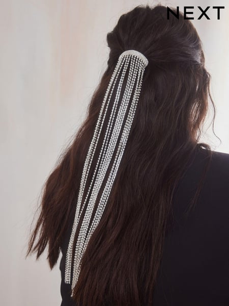 Silver Tone Sparkle Ponytail Hair Clip Made With Recycled Steel (E01518) | € 13