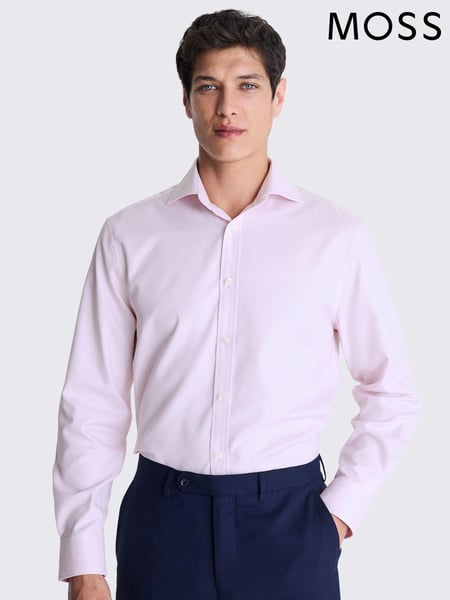 MOSS Pink Dobby Stretch Shirt (E01546) | € 78