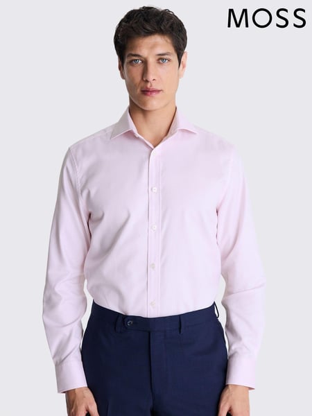 MOSS Light Pink Tailored Dobby Stretch Shirt (E01549) | € 78