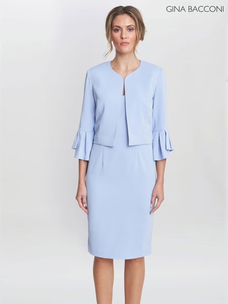 Gina Bacconi Blue Melissa Crepe Dress (E01657) | € 360