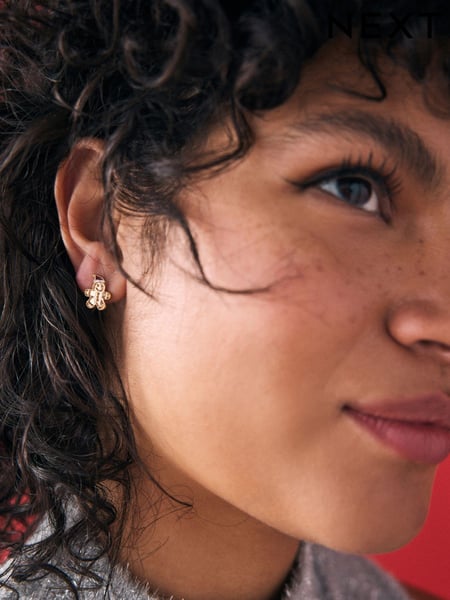 Multi Colour Christmas Gingerbread Man Stud Earrings Pack (E01888) | € 7