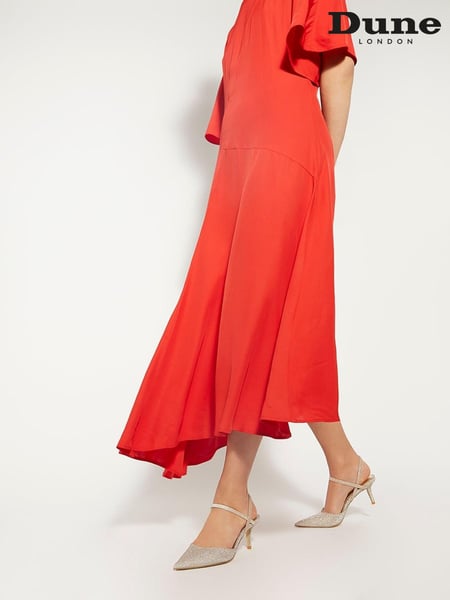 Dune London Blue Wide Fit Classical Elasticated Open Court Shoes (E02126) | € 123