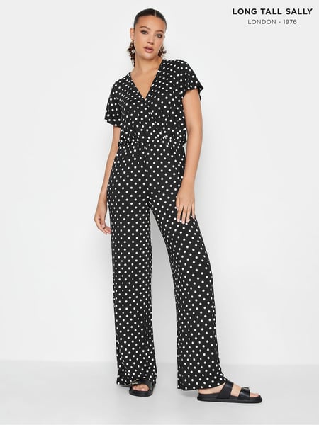 Long Tall Sally Black Spot Wrap Jumpsuit (E02692) | € 62