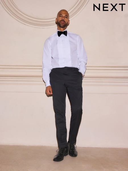 Black Tuxedo Trousers With Velvet Tape Detail (E04633) | € 10