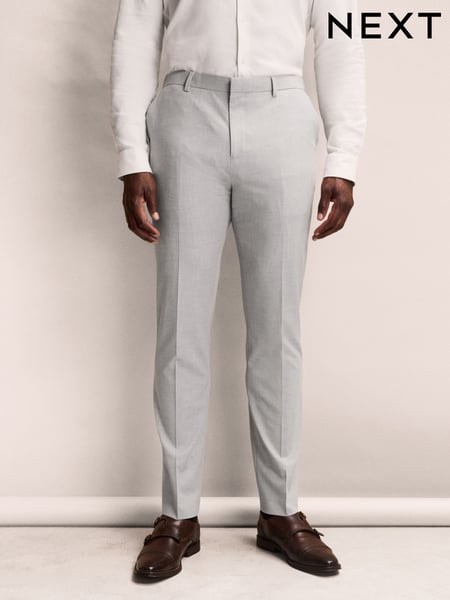 Light Grey Muscle Fit Elasticated Waist Motionflex Stretch Smart Trousers (E04745) | € 60