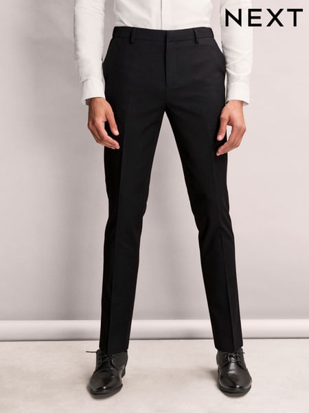 Black Slim Fit Elasticated Waist Motionflex Stretch Smart Trousers (E04751) | € 60