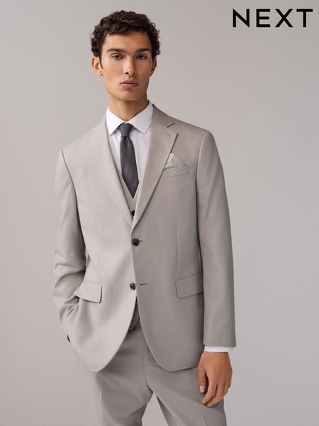 Neutral Regular Fit Textured Suit Jacket (E05002) | € 96