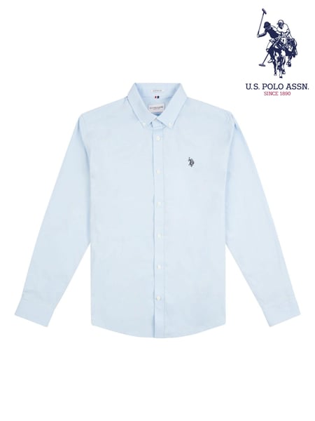 U.S. Polo Assn. Blue Stretch Cotton Mens Poplin Shirt (E05338) | € 78