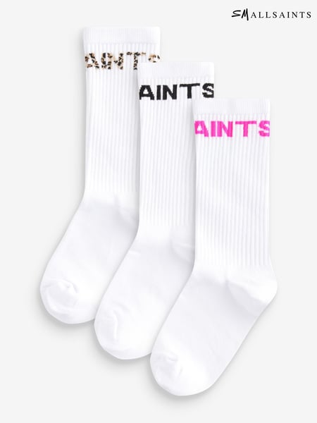 smALLSAINTS White/Pink Girls Logo Socks 3 Pack (E05449) | € 17