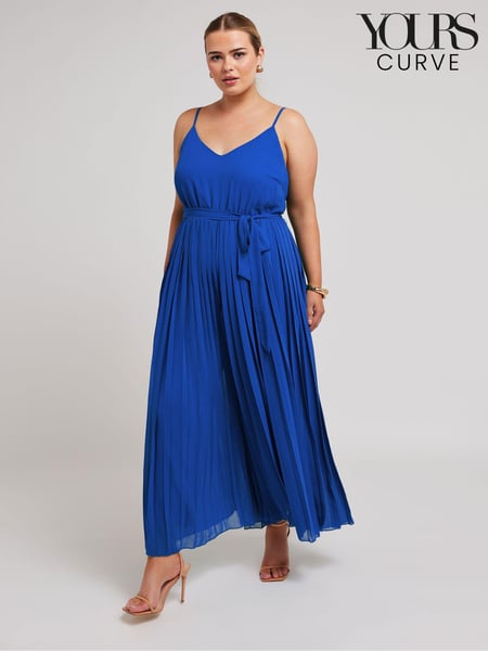 Yours Curve Blue Pleated Jumpsuit (E05744) | € 86