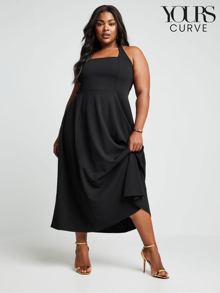 Yours Curve Black Halter Neck Midaxi Dress (E05745) | € 61