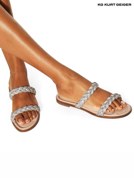 KG Kurt Geiger Silver Chrome Riley Sandals (E06538) | € 154