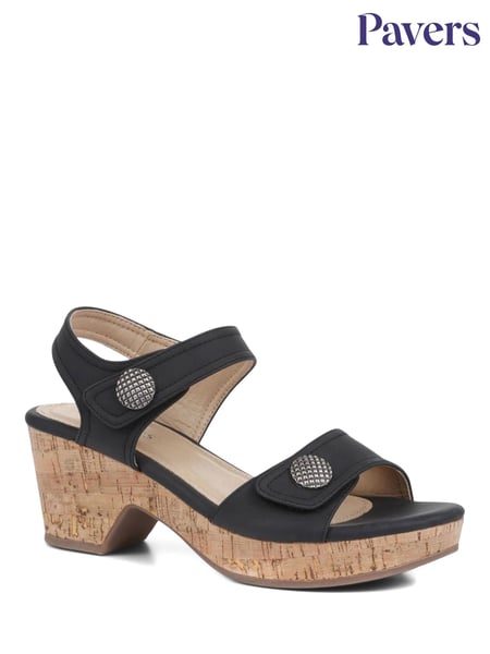 Pavers Black Pavers Strappy Heeled Sandals (E06721) | € 55