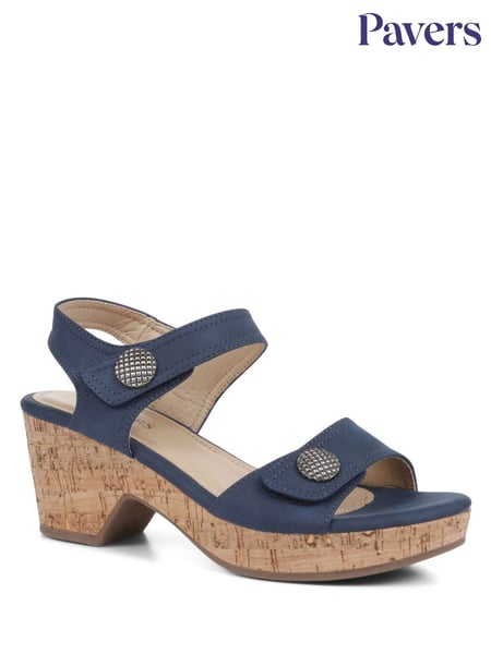 Pavers Navy Pavers Strappy Heeled Sandals (E06723) | € 55