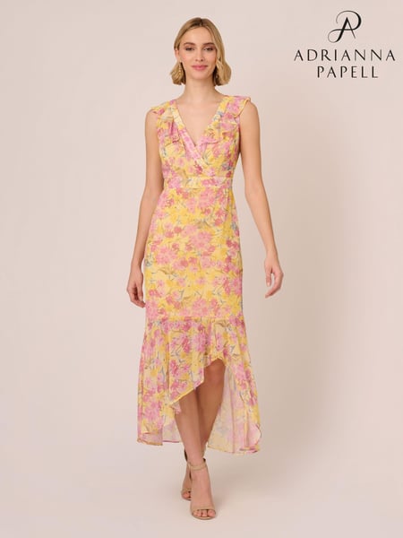 Adrianna Papell Yellow Printed Midi Dress (E06807) | € 132