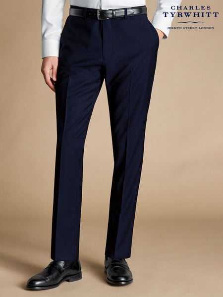 Charles Tyrwhitt Blue Slim Fit Italian Luxury Trousers (E07561) | € 234