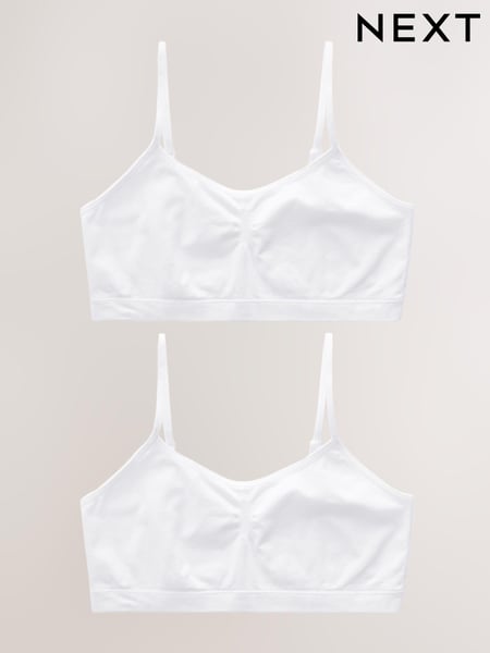White Seam Free Crop Tops 2 Pack (7-16yrs) (E08158) | € 17