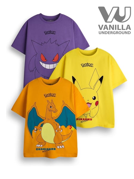 Vanilla Underground Boys Pokemon 100% Cotton T-Shirts 3 Pack (E08771) | € 41