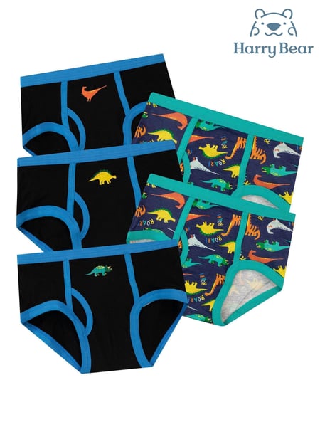 Harry Bear Black Dinosuar 100% Cotton Underwear 5 Pack (E10356) | € 20