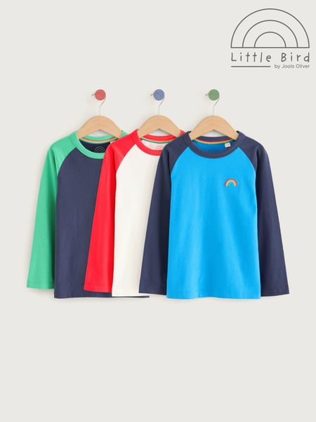 Little Bird by Jools Oliver Blue Long Sleeve 100% Cotton T-Shirts 3 Pack (E11729) | € 44 - € 53