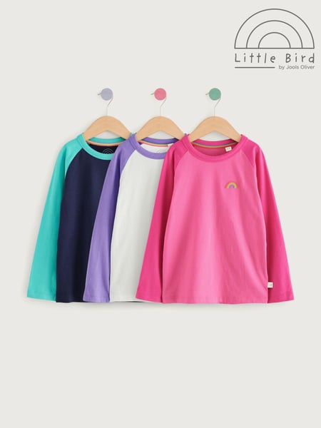 Little Bird by Jools Oliver Pink Long Sleeve 100% Cotton T-Shirts 3 Pack (E11732) | € 44 - € 53