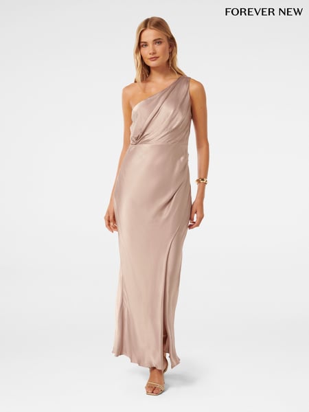 Forever New Nude Emily Petite One Shoulder Maxi Dress (E12276) | € 86