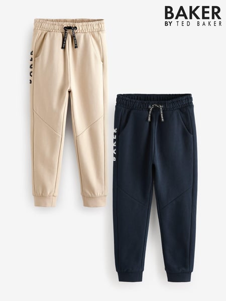 Baker by Ted Baker Navy/Stone 100% Cotton Joggers 2 Pack (E12610) | € 55 - € 67