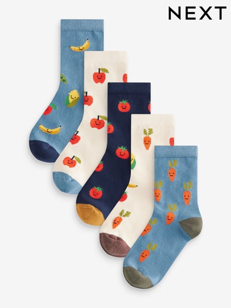 Fruit Vegetable Prints Print Rich Socks 5 Pack (E13080) | € 10 - € 14