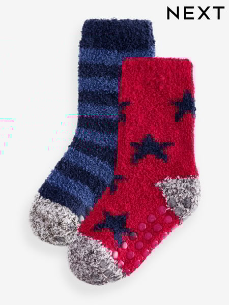 Red Star/Blue Stripe Cosy Socks 2 Pack (E13113) | € 7 - € 9