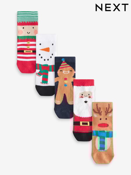 Santa Reindeer Snowman Cotton Rich Christmas Socks 5 Pack (E13153) | € 7 - € 9