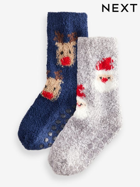 All Over Santa Reindeer Cosy Christmas Socks 2 Pack (E13160) | € 7 - € 9