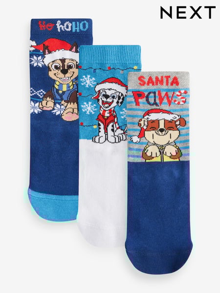 Christmas Paw Patrol Cotton Rich License Socks 3 Pack (E13166) | € 7