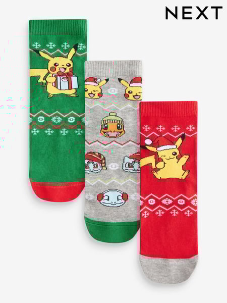 Christmas Pokemon Cotton Rich License Socks 3 Pack (E13178) | € 7 - € 9