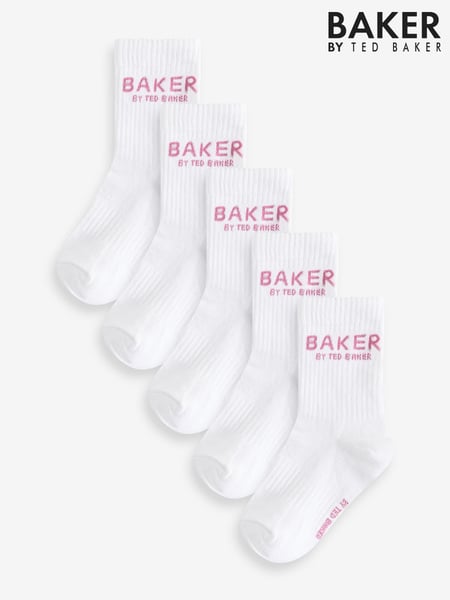 Baker by Ted Baker White Socks 5 Pack (E14130) | € 20 - € 22