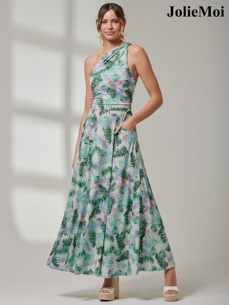 Jolie Moi Green Sleeveless Jersey Maxi Dress (E15392) | € 44