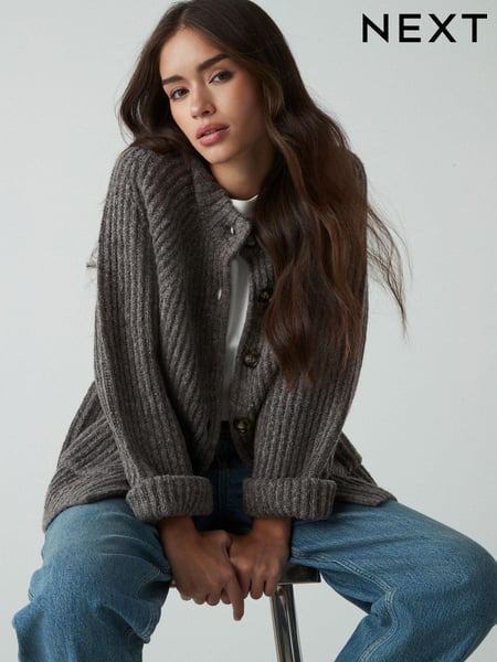 Mole Soft Touch Pocket Button Front Ribbed Knitted Cardigan (E15622) | € 55