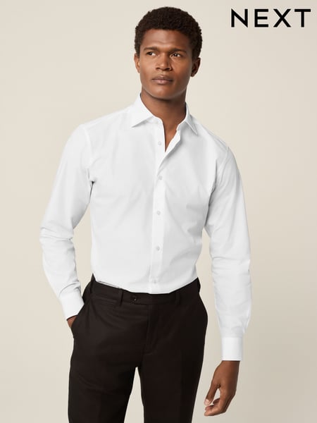 White Slim Fit Cutaway Collar Easy Care Smart Shirt (E16010) | € 30
