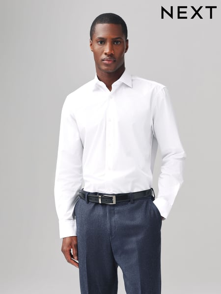 White Regular Fit Cutaway Collar Easy Care Smart Shirt (E16018) | € 30